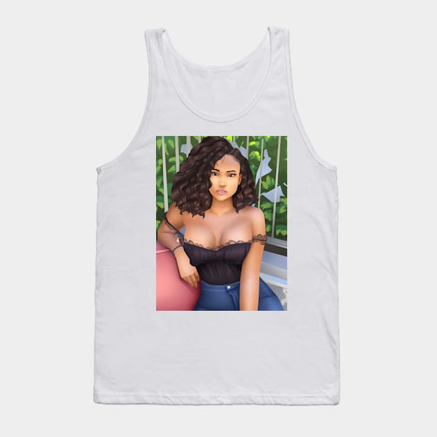 Mixed Black Beauty Collection Tank Top by Beckley Art